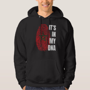 Marokkaanse vlag: zwarte vingerafdrukmaand hoodie