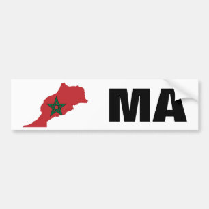 Marokkaanse vlaggenkaart bumpersticker