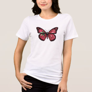 Marokkaanse vlinder monarch vlagg Tri-Blend shirt