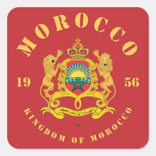 Marokkaanse wapenstilstand vierkante sticker (Voorkant)