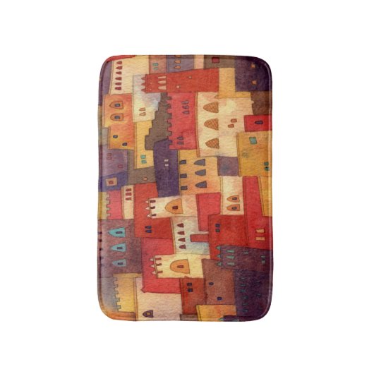 Marokkaanse Waterverf Badmat (Voorkant Verticaal)