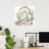 Marokkaanse Waterverf Boho Poster (Thuiskantoor)