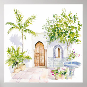 Marokkaanse Waterverf Boho Poster