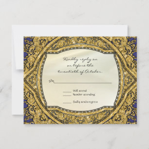 Marokkaanse Wervelende Rol Gouden Glitter Elegante RSVP Kaartje