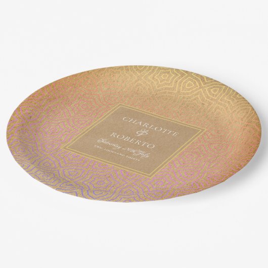 Marokkaanse woestijn chique bruiloft papieren bordje (Gekanteld)