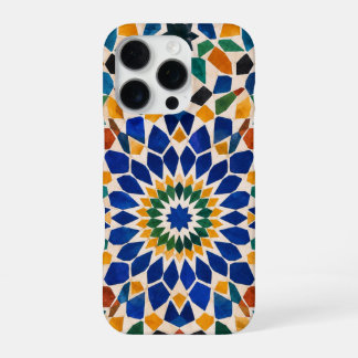 Marokkaanse Zellige Mozaïek Hoesje | Blauw & Oranj iPhone 16 Pro Hoesje