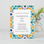 Marokkaanse Zellij-huwelijksuitnodiging Kaart (Staand voorkant)