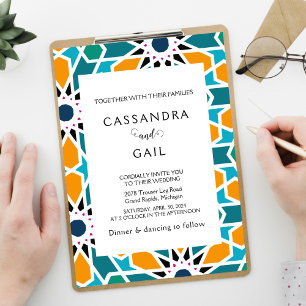 Marokkaanse Zellij-huwelijksuitnodiging Kaart