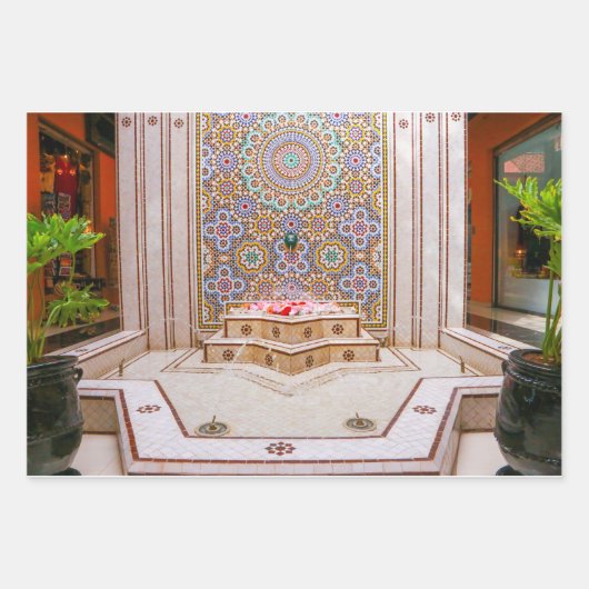 marokkaanse zellij , mozaïekhoudende tegels inpakpapier vel (Voorkant 3)