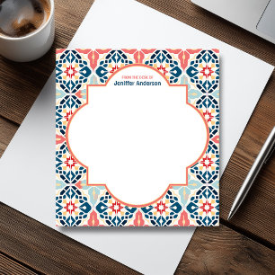 Marokkaanse Zellij Patroon Blauw & Roze Notitieblok
