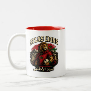 Marokko Atlas Leeuwen Fan Vintage Mar Mug Tweekleurige Koffiemok