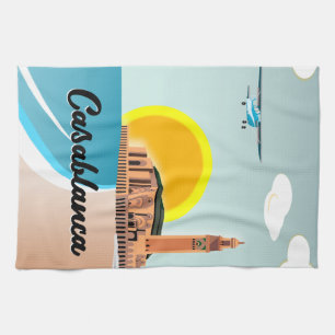 Marokko Casablanca Reizen poster Theedoek