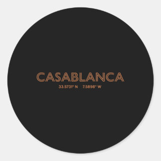 Marokko City Coordinates Casablanca Ronde Sticker