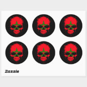 Marokko Dripping Splatter Skull Ronde Sticker (Vel)
