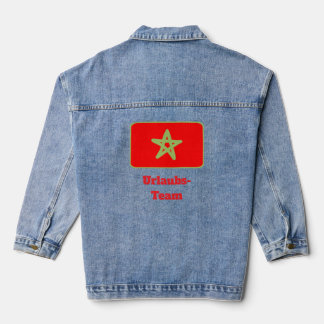 Marokko flagge urlaubs team denim jacket