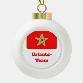 Marokko flagge urlaubs team keramische bal ornament