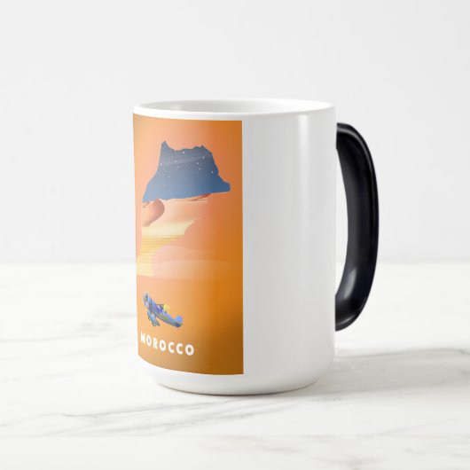 Marokko Illustrated Map reisposter print. Magische Mok (Voorkant rechts)