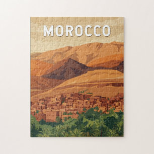 Marokko Illustratie Reis Kunst Vintage Legpuzzel