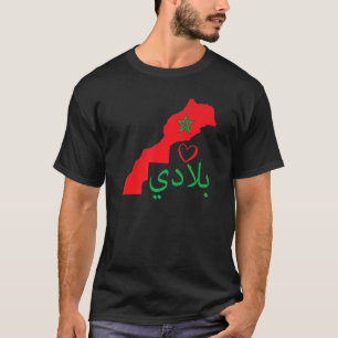 Marokko Kaart Marokkaanse vlag Pride Marokko T-shirt