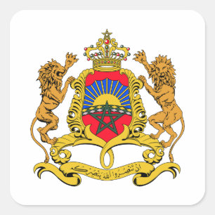 Marokko land wapen wapenschild symbool embleem vla vierkante sticker