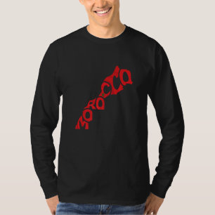 Marokko Lettertype in kaart met Marokkaanse vlag o T-shirt