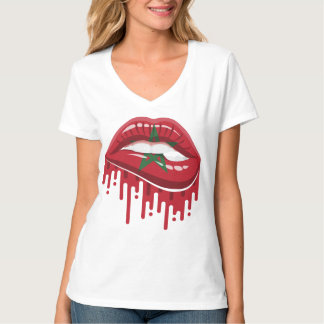 Marokko lippen trots wortel vlag t-shirt