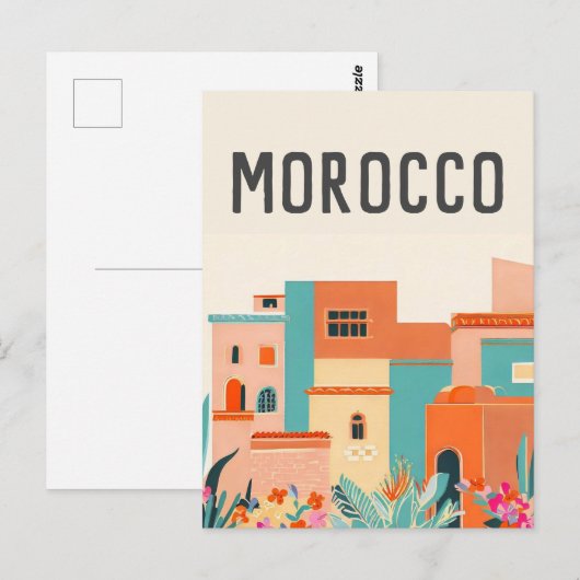 Marokko Marakech Briefkaart (Voorkant / Achterkant)