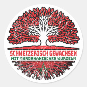 Marokko Marokk anisch Schweizer Schweiz Baum Wurze Ronde Sticker