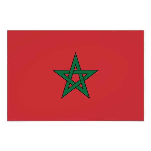 Marokko - Marokkaanse vlag Foto Afdruk (Voorkant)