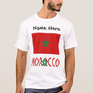 Marokko Marokkaanse Vlag Gepersonaliseerde Naam  T-shirt