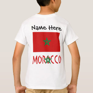 Marokko Marokkaanse Vlag Gepersonaliseerde Naam T-shirt