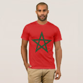 Marokko, Marokkaanse vlag, vlag van Marokko. T-shirt (Voorkant volledig)