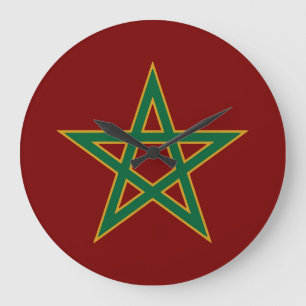 Marokko Marokkaanse Vlag Voetbal Liefhebber Grote Klok