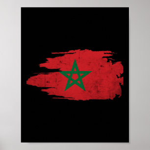 Marokko Marokkaanse vlag Voetbal Liefhebber Poster