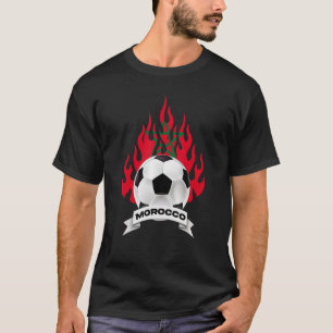 Marokko Marokkaanse Vlag Voetbal Voetbal Bal Spel T-shirt
