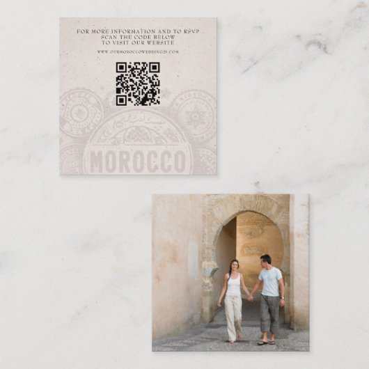 Marokko Paspoort bruiloft QR Informatiekaartje (Voorkant / Achterkant)