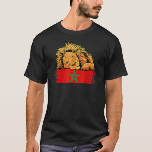 Marokko Patriottische Marokkaanse vlaglion T-shirt