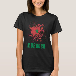 Marokko Retro Vintage Waterverf Sport Marokkaanse T-shirt