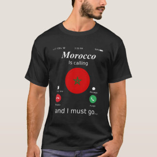 Marokko roept en ik moet naar de Marokkaanse vlag T-shirt