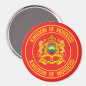 Marokko Round Emblem Magneet (Voorkant / Achterkant)