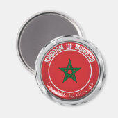 Marokko Round Emblem Magneet (Voorkant / Achterkant)