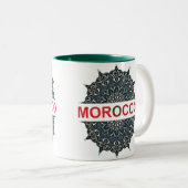 Marokko Souvenir Tweekleurige Koffiemok (Voorkant rechts)