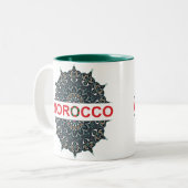 Marokko Souvenir Tweekleurige Koffiemok (Voorkant links)