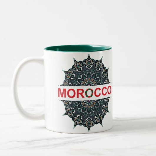 Marokko Souvenir Tweekleurige Koffiemok (Links)