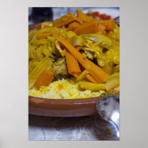 Marokko, Tetouan. Traditionele Marokkaanse maaltij Poster