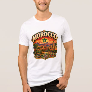 Marokko Vintage Berg Reiseposter Marokkaans Tri-Blend Shirt