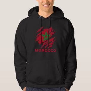 Marokko Vintage Marokkaanse Vlag Trots Hoodie