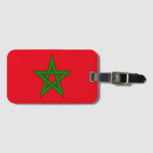 Marokko vlag drapeau du Maroc Bagagelabel (Voorkant (horizontaal))