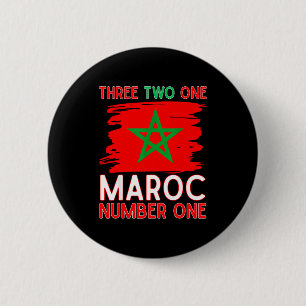 Marokko Vlag Marokkaanse Voetbal Supporter Voor Ma Ronde Button 5,7 Cm
