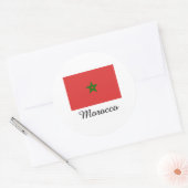 Marokko vlag ontwerp ronde sticker (Envelop)